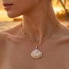 Enamel Shell Pendant Necklace, Faux Pearl Shell Charm Necklace, Summer Beach Necklace, Seaside Vacation Jewelry for Women