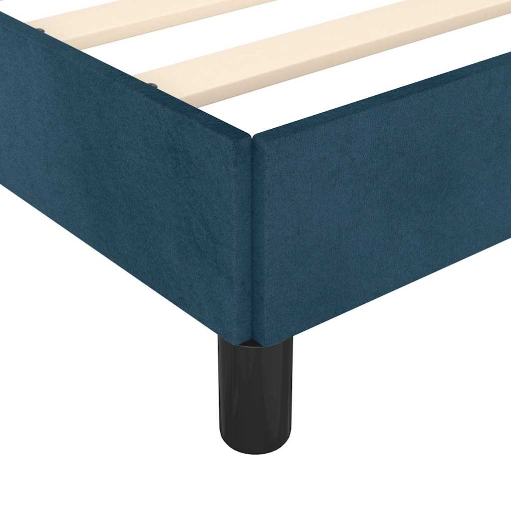 Bed Frame without Mattress Dark Blue 90 x 200 cm Velvet