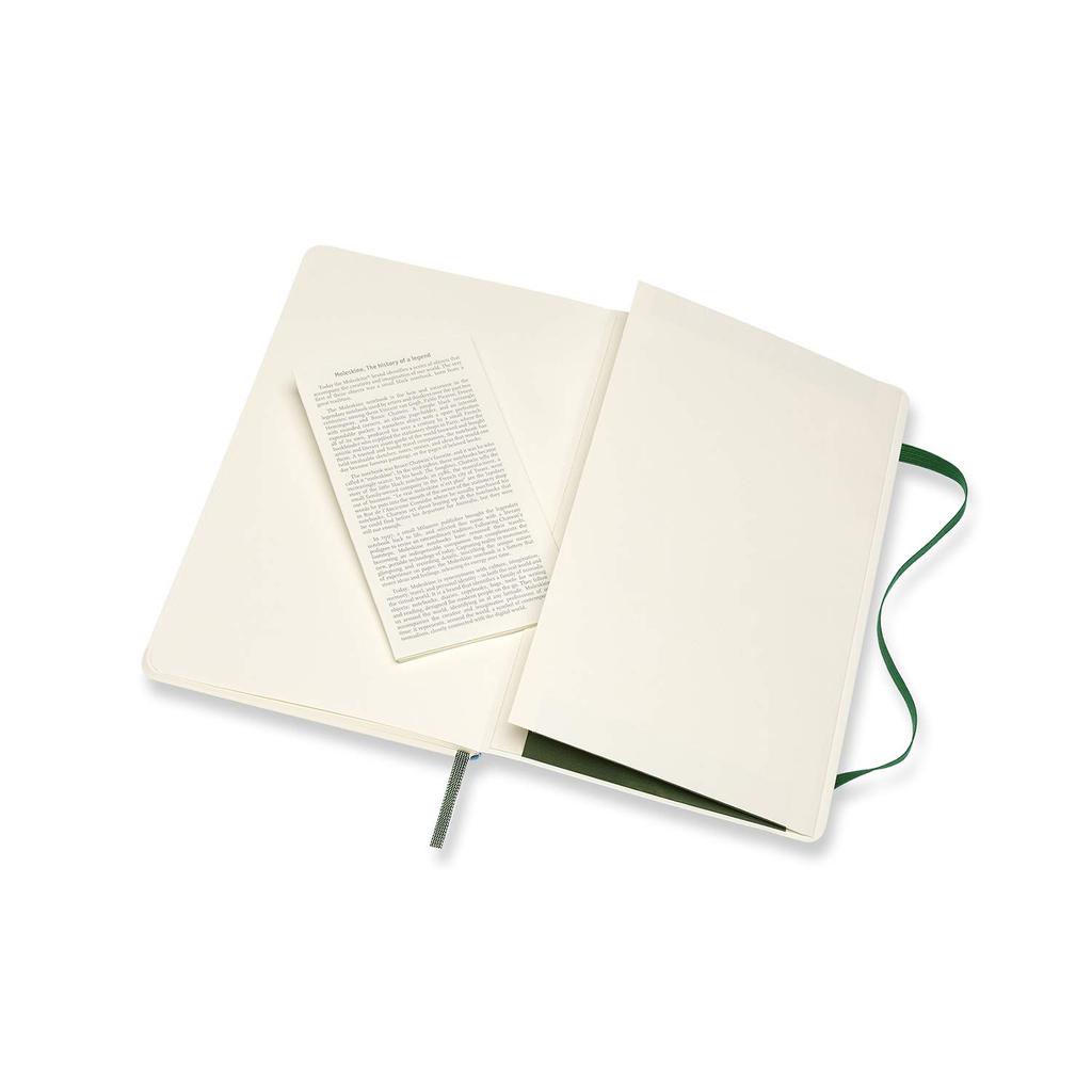 Moleskine Classic Notebook Soft Cover Plain Large Size wide x 21cm Myrtle Green QP618K15 (13cm long)