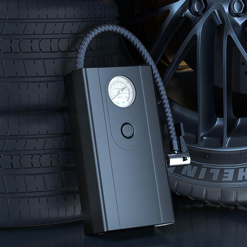 Car Air Pump, Car Tire Inflator, Sedan Suv Air Pump, Single-Cylinder Inflator, Air Compressor Pointer Model with Line