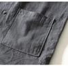 Chinese Style Long Sleeve Men Shirt Traditional Men Clothing Solid Color Stand Collar Cotton Linen Button Shirt Daily Casual Tops Big Pockets
