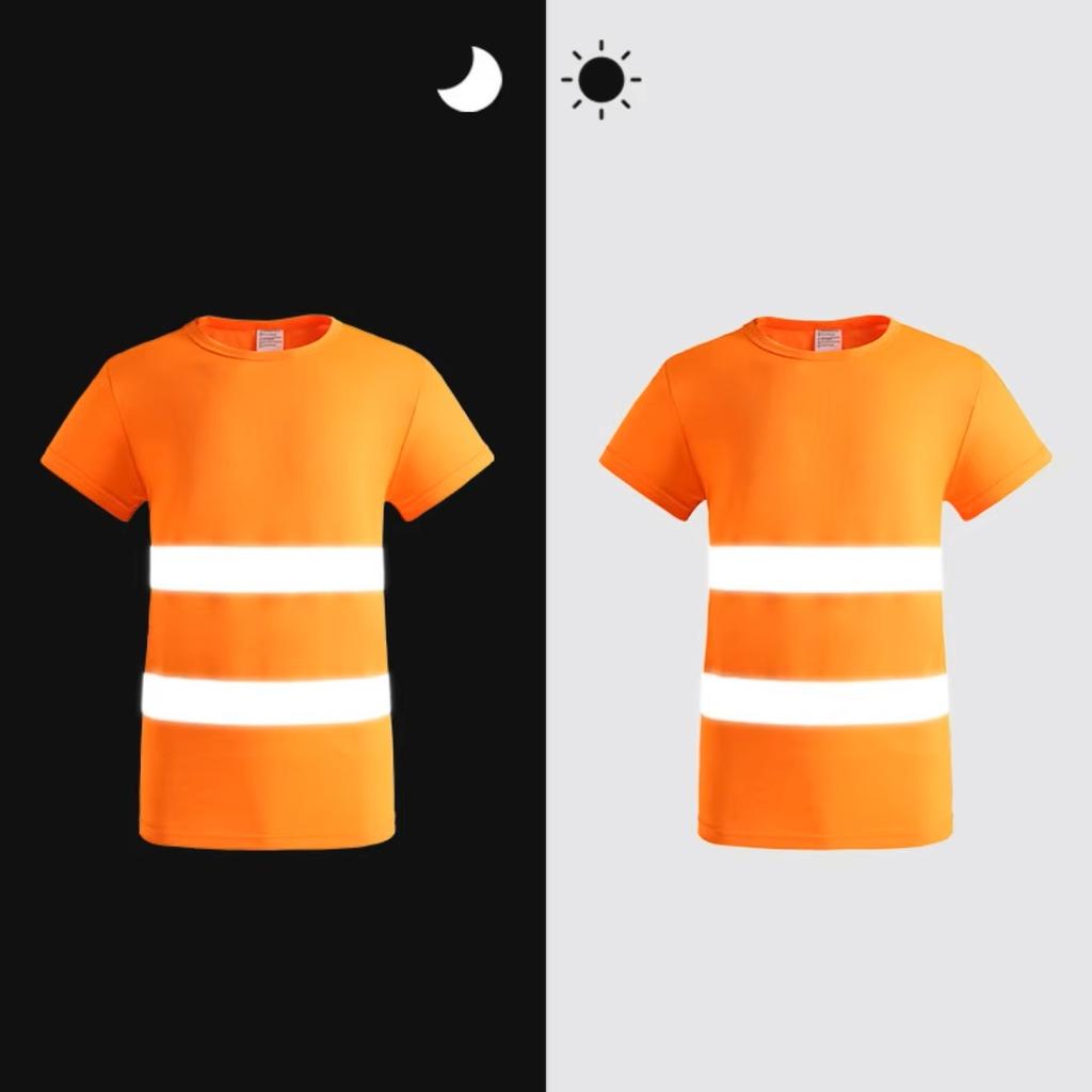 Fluorescenční reflexní košile s vysokou viditelností Tričko Safety Polo Tričko Stavební Košile Rychle schnoucí Pracovní oblečení Noční Cyklistika