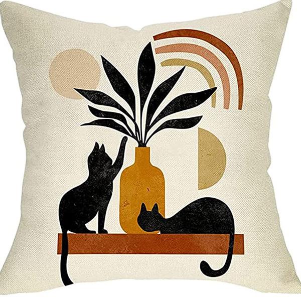 Abstract Pillowcase Sunset Sunrise Line Modern Art Minimalist Living Room Sofa Bay Window Pillow Geometry