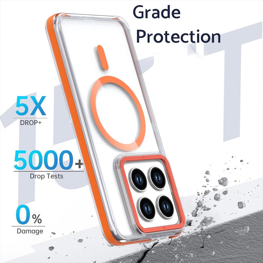 KEYSION HD Transparent Magnetic Case for MagSafe for Xiaomi 14T 15T Pro 5G Clear Shockproof Phone Cover for Xiaomi 15T 14T Pro
