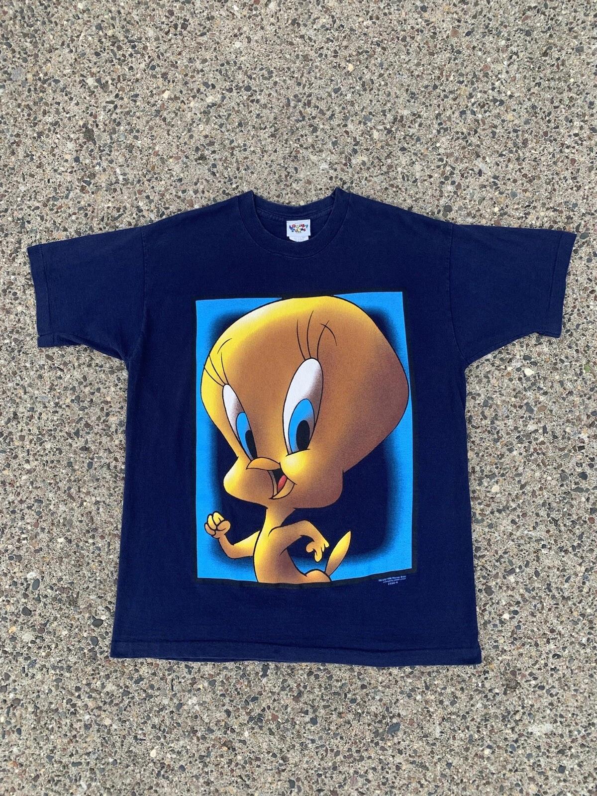 

Vintage Tweety Bird T Shirt Men’s XL Single Stitch 90s Navy Blue Looney Tunes 2XL