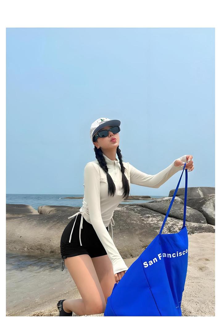 2025 Women's High-End Conservative Sports Swimsuit - Slimming & Sun Protective for Surfing