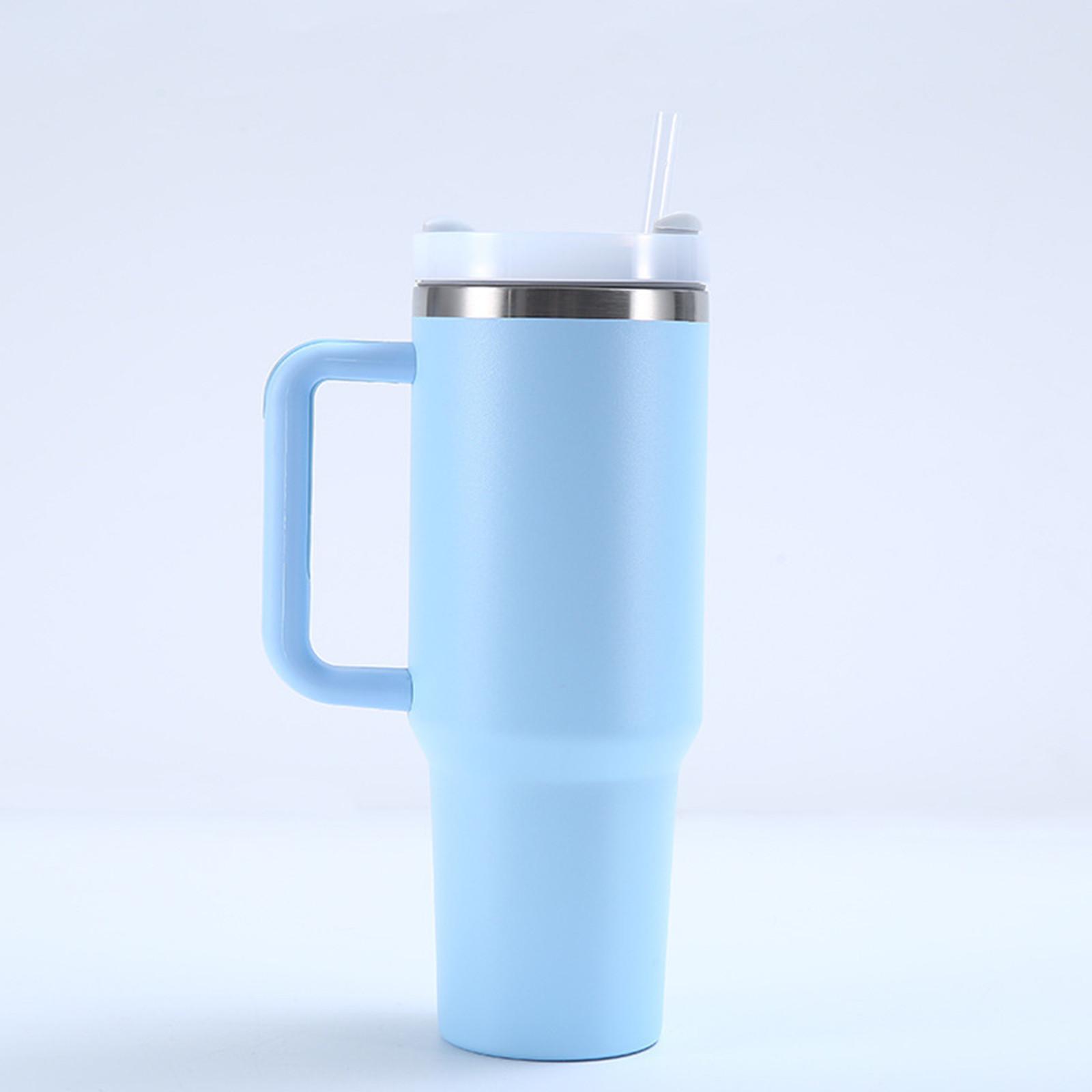 

40OZ автомобільна чашка Північноамериканська нова нержавіюча сталь великої ємності з термоізоляцією Портативний лід з ручкою One Size світло-синій колір