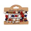 Independence Day Beaded Bracelet Set - Heart & Flag Clay Ornaments