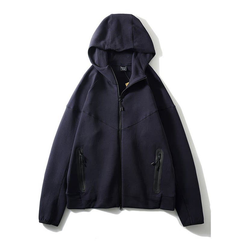Leisure Hood Sports Zip-up Cardigan Outerwear Men's Spring and Autumn Air Cotton Hoodie Foreign Trade Men's Fitness Running Jacket