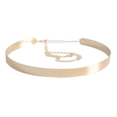 All-metal Slim-fit Belt - Gold Hollow-out Women's Iron Plate Belt