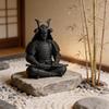 Mini Japanse Samurai Figuur 3D Geprint Zittende Houding Bushido Krijger Beeldje Bureau Ornament Theeblad Studie Plank Decor