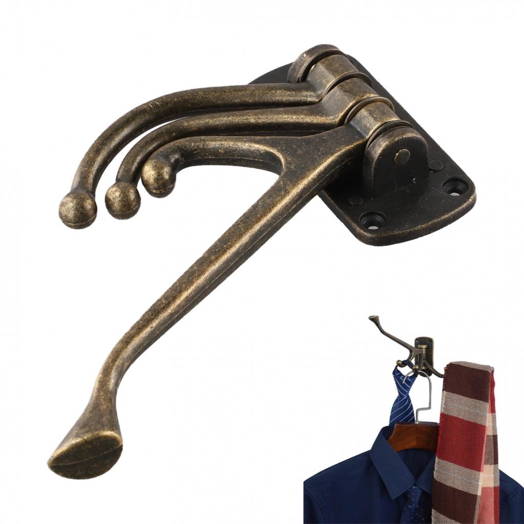 Bronze Swivel Hook 3 Arms Wall Mounted Coat Hanger for Home Organization