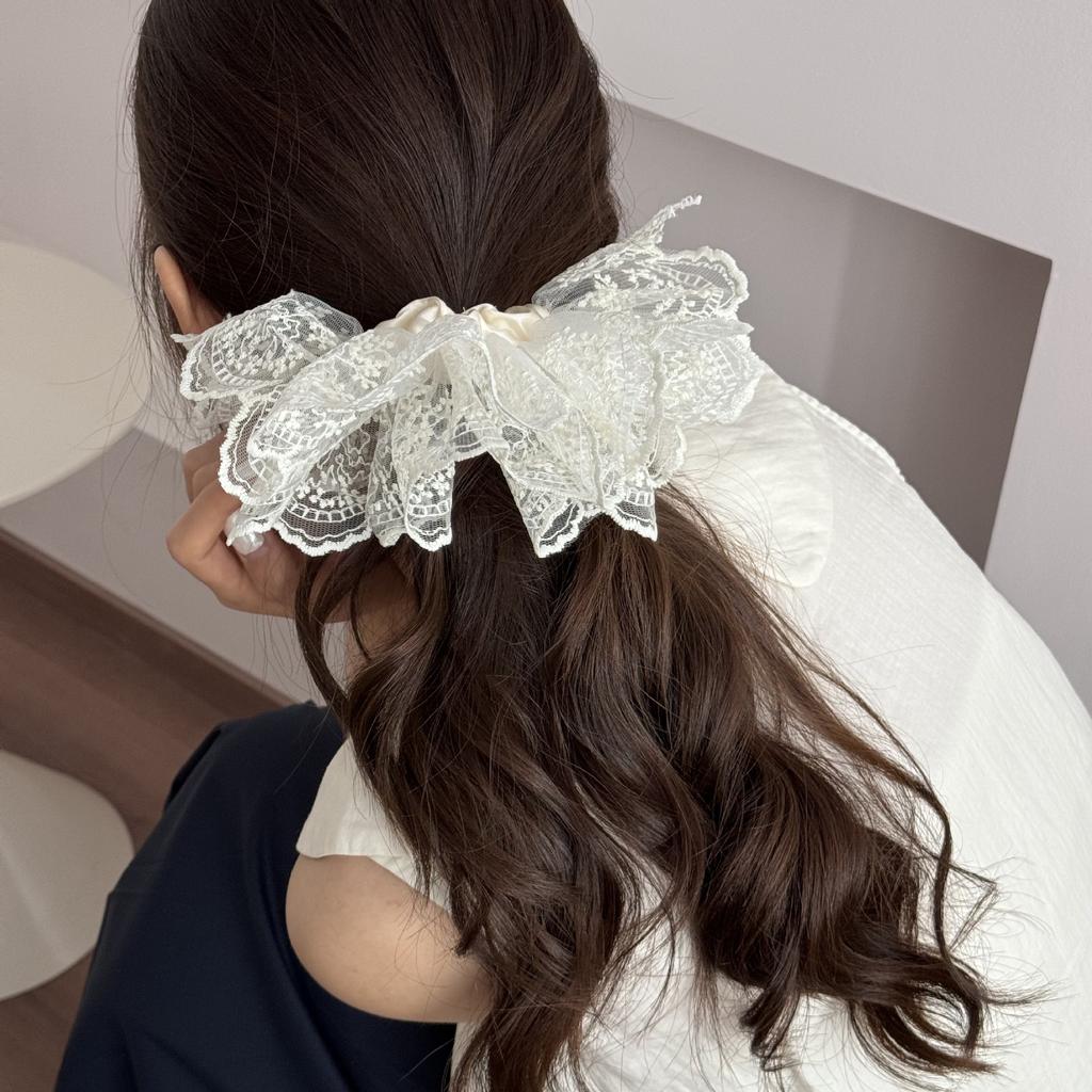 Hair accessories korean scrunchie bands ties elastic rubber for women girl leading fashion vintage bow popular adults kpop large