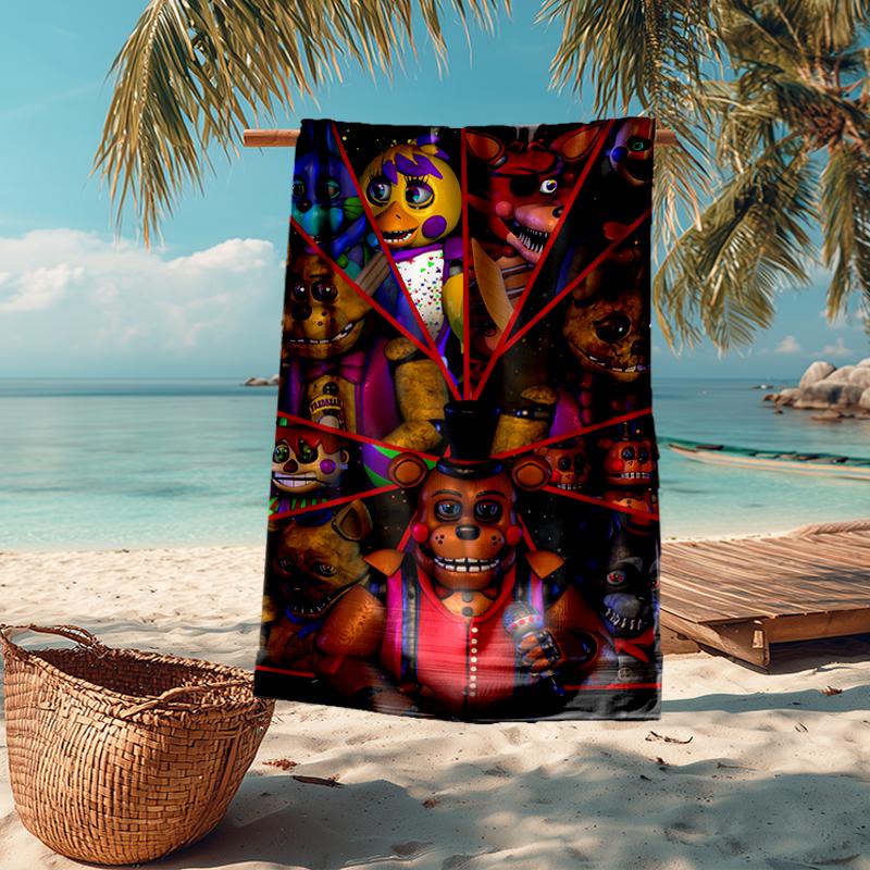 Freddy Bear Fashion Beach Towel: Ideal for Summer Adventures Soft, Absorbent and Quick Drying Suitable for Swimming and Bathing