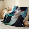 1PC Cha Eunwoo Patterned Flannel Blanket Suitable For All Seasons For Home Decor Warmth And Comfort Gifts Holiday Present