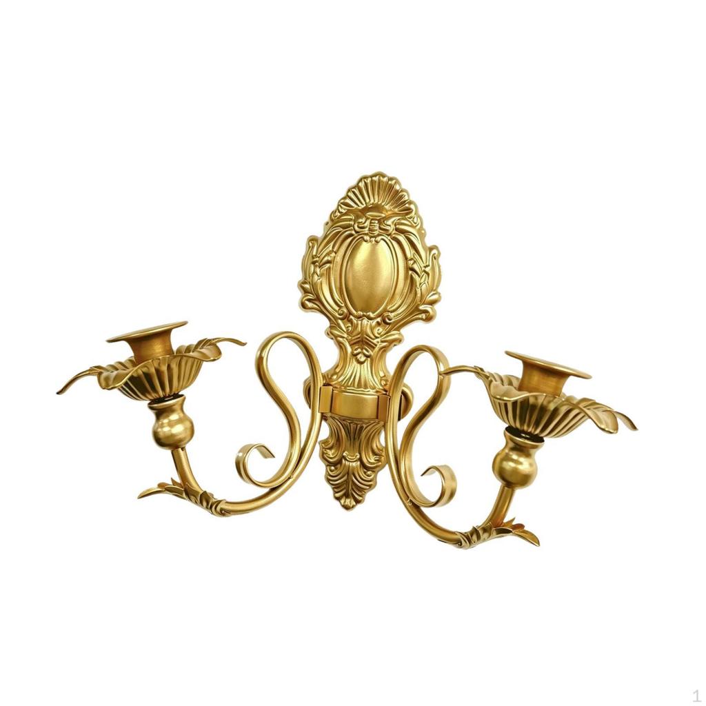 Iron Wall Candle Holder, Minimalist Vintage Design Gold Candlestick, Metal
