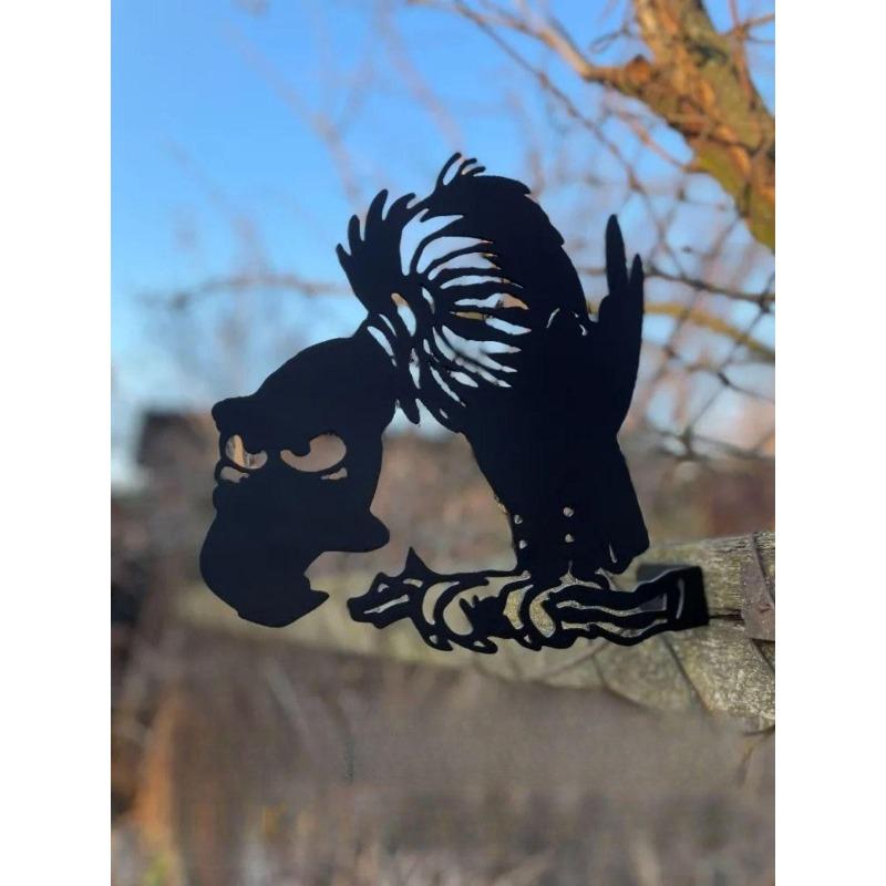 Metal Cat Garden Sculpture Fence Decor