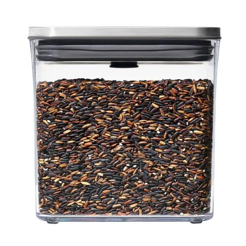 OXO Plastic Storage Container, Airtight, 1.6L, Stainless Steel, Rectangle, Short