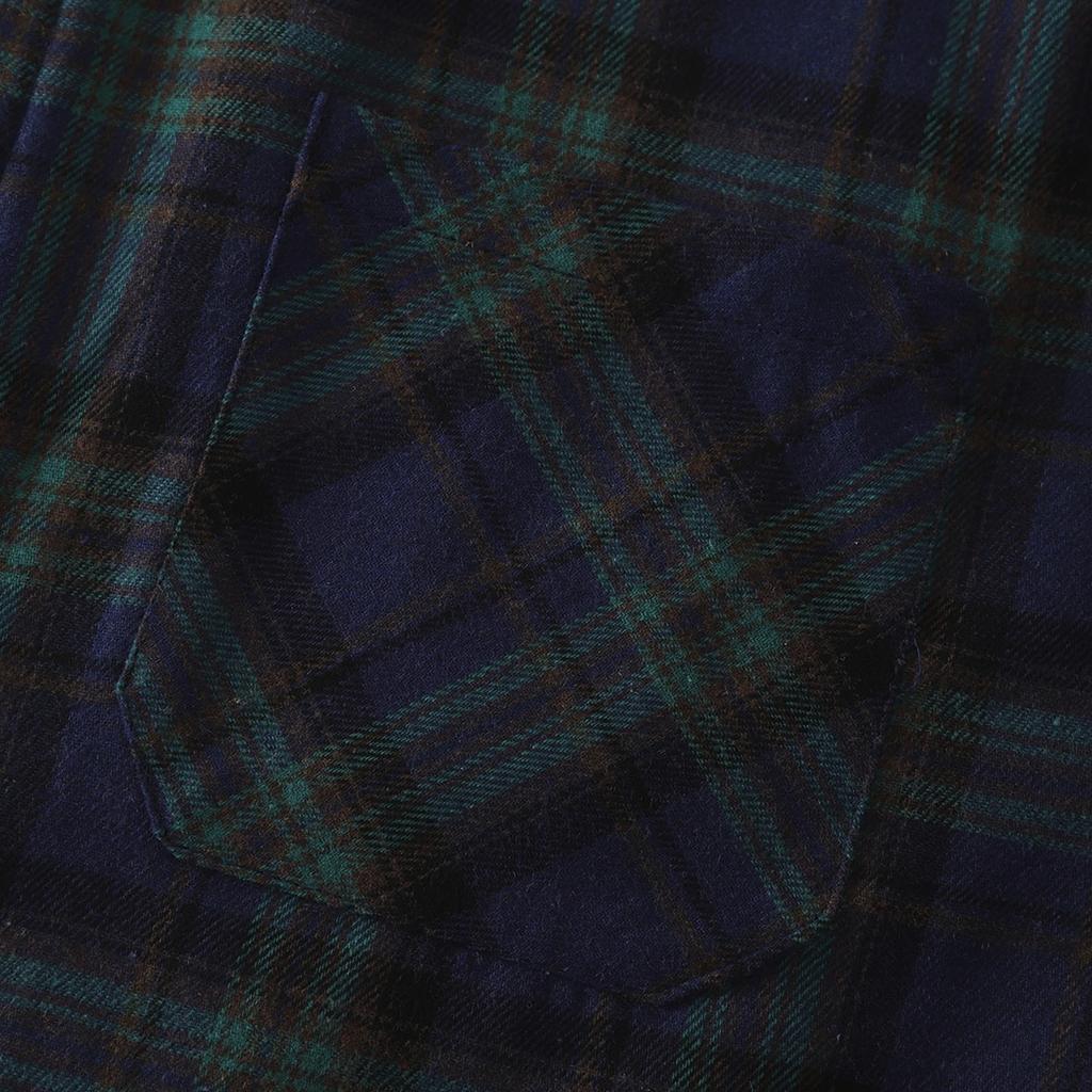 Men's Casual Fashion Plaid Printing Loose Lapel Long Sleeve Shirt Tops Blouse