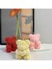 1 heart-shaped rose bear scented candle making mold, Valentine's Day decorative gift making, suitable for diy gypsum making,