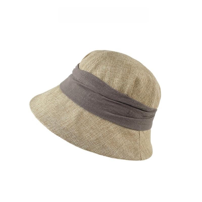 Vintage Cotton Linen Fisherman Hat With Wide Brim Sun Protection For Women Summer Casual Wear