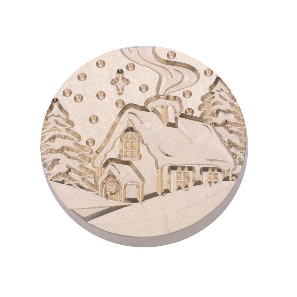25mm Round Sealing Wax Copper Head 3D Stereoscopic Relief Christmas Series Stamps Print Head DIY Manual Account for Wedding Card