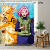 2D Flat Naruto Anime Cyberpunk Kakashi Hatake In Neon City Print Waterproof Shower Curtain For Bathroom Decor