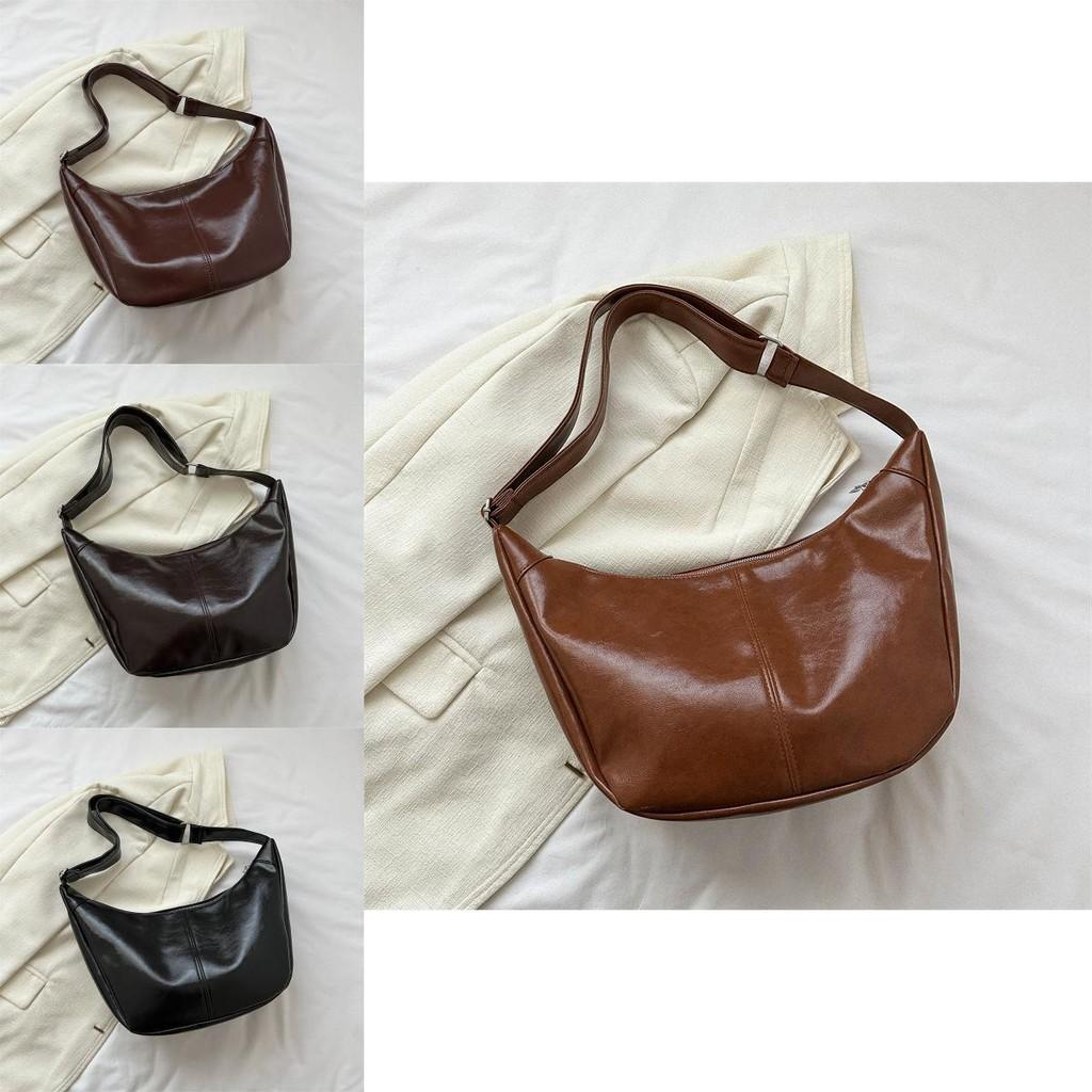 Fashionable Retro Medium Sized Crossbody Bag With Soft Structure And Unique Stitching Details