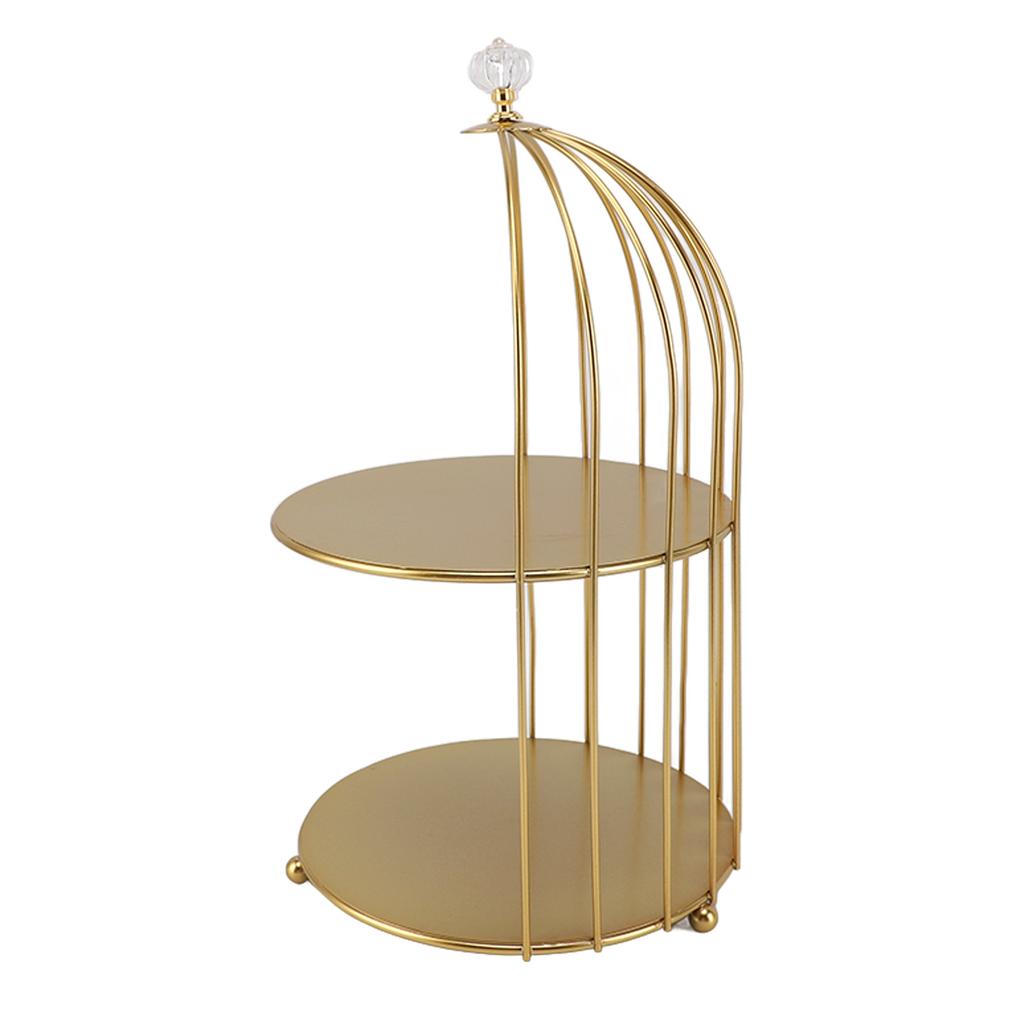 Bird Cage Cosmetic Organizer Gold Space Saving Iron Unique Multifunctional Birdcage Makeup Display