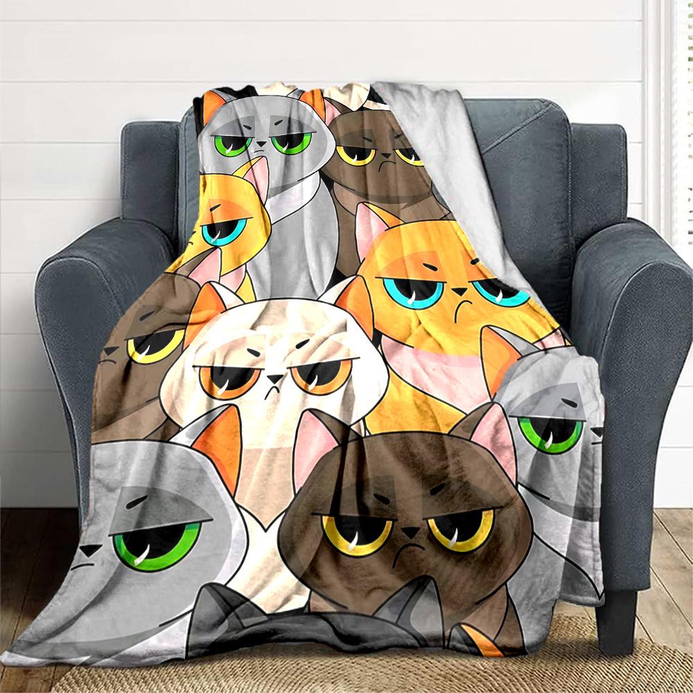 1pc Cat, Cartoon Blanket Warm,Perfect for Camping And Travel, Making It a Great Gift for Any Season yy250904171