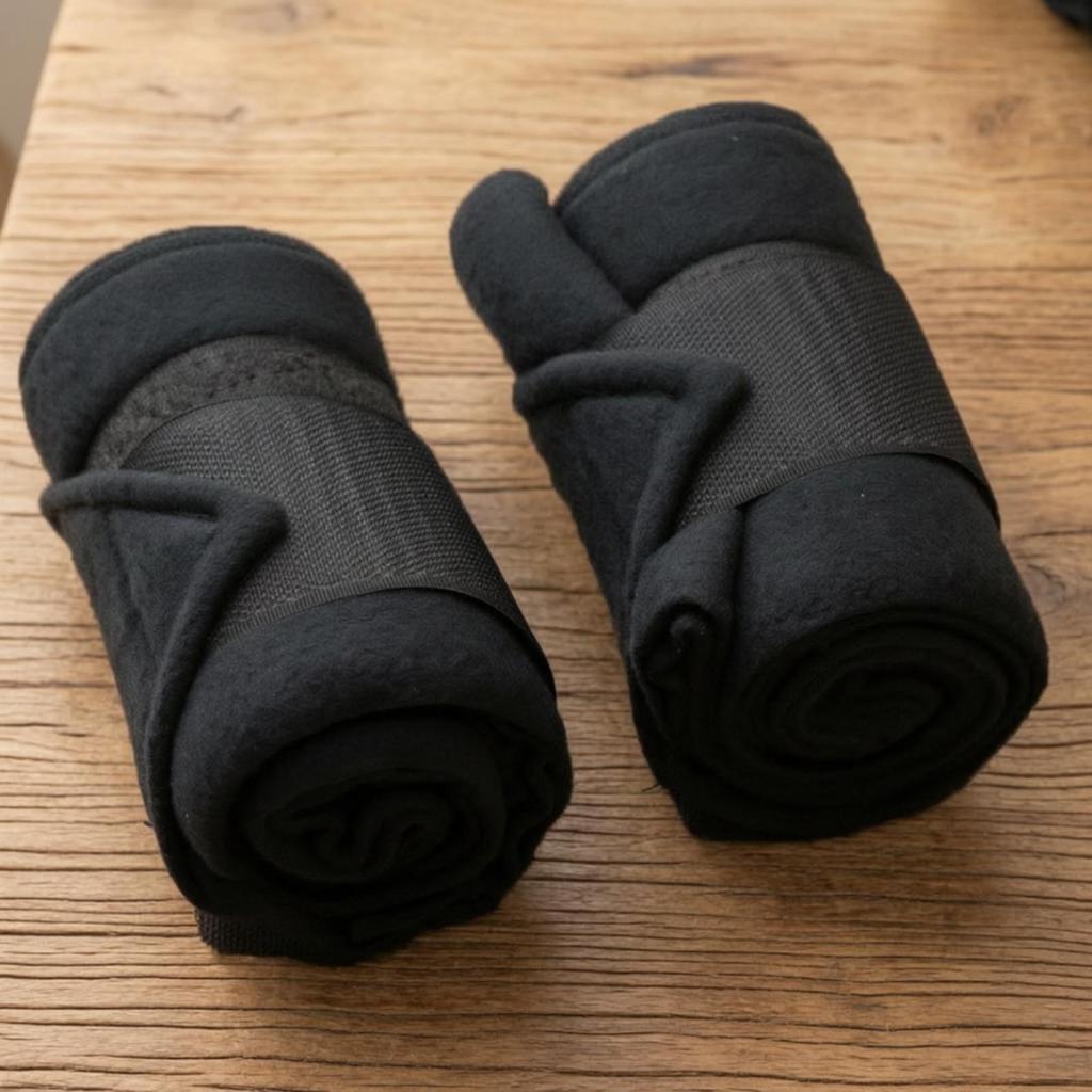 2 Pieces Horse Fleece Bandages Adjustable Leg Wraps Standing