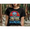 Night Shift Nurse T Shirt Skull Design Funny Retro Appreciation Nursing Humor