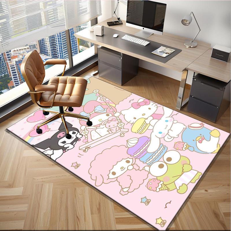Hello Cat Fantasy World Office Rug Chair Mat, Game Carpet, Suitable for Front Door, Bedroom, Living Room, Desk, Holiday Gift