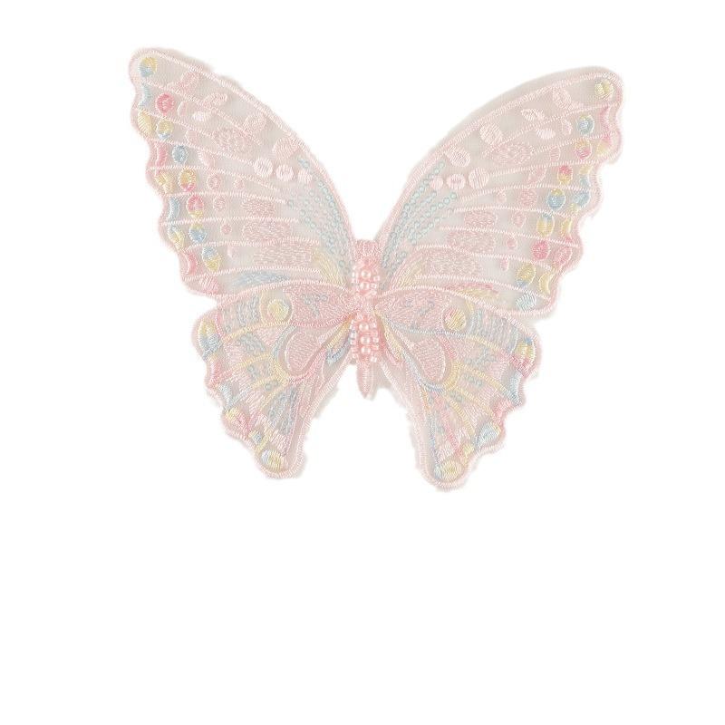 Cute Cartoon Mesh Butterfly Lace Bead Cloth Sticker Diy Hand Account Accessories Accessories Brooch Hairpin Embroidery Sticker
