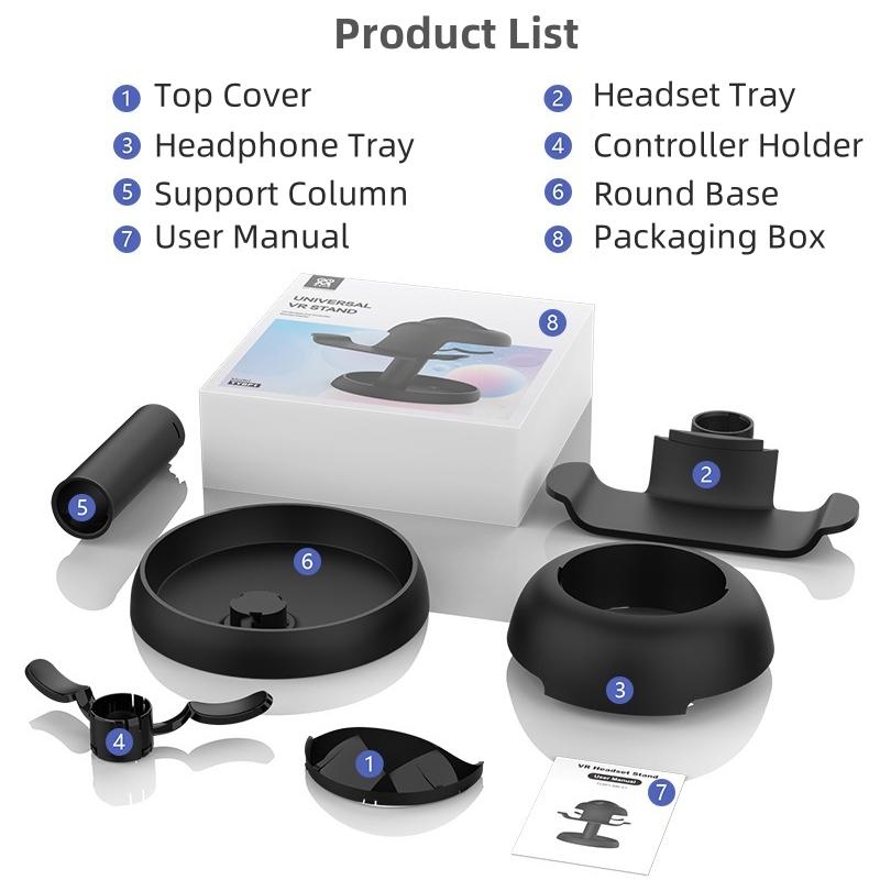 For VR Stand Headset Display and Controller Holder Mount Station For Meta Quest 3 / Quest 3S / PICO 4 / PICO 4 Ultra  Stand