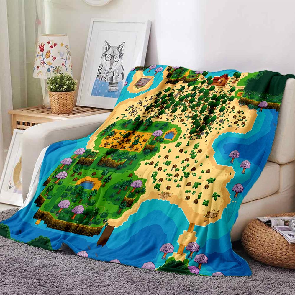 1pc Blanket - game Stardew Valley Print Design,Lightweight Blanket for Sofa,Bed- Soft &Warm,Gift for All Seasons