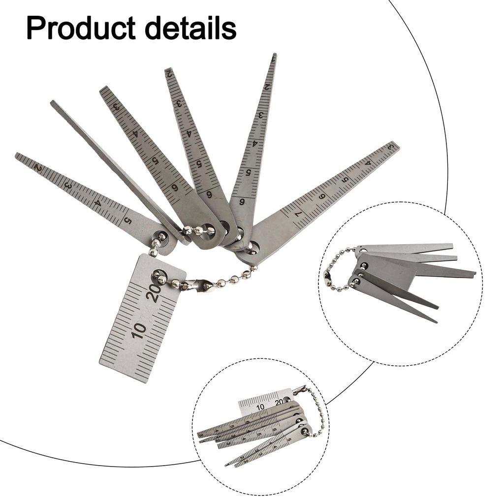 3710 6+20mm Gap Gauge Set Pocket Small Ruler Set Tapered Ruler 1 To 5 To 5.5 To 6 To 6.5 To 7.5 Small Size Light Weight Clear