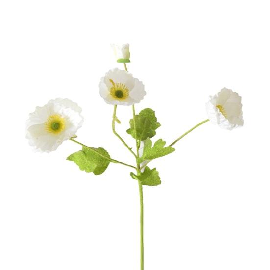 23.6" Tall Artificial Flowers Faux Silk Ranunculus Flower Stems with 3 Heads Blooms And 1 Bud for Wedding Decor Floral Arrangement Table Centerpiece
