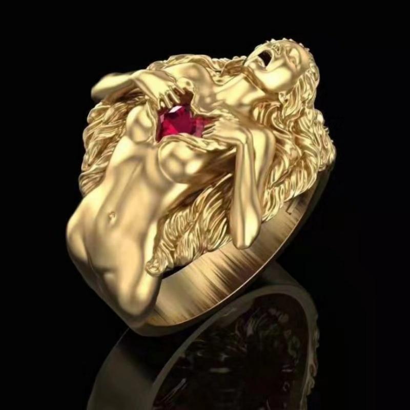 Popular Fashion Rings with Exquisite Creativity, Multi Person Couples' Palm Sized Beauties, Exaggerated Series of Character Rings