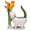 Gift Green Plant Decorative Cat Tail Flower Pot Cat-shaped Pot Decoration Crafts Desktop Ornament
