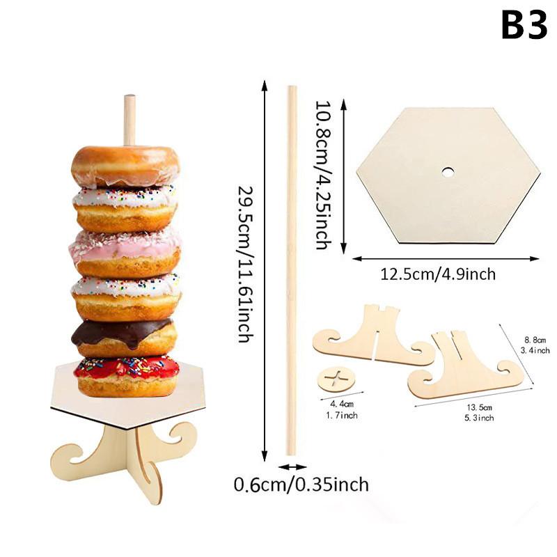 Holz Donut Ständer Display Rack für Desserts Dim Sum Brot Verkauf Geburtstag Hochzeit Party Tischdekoration