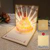 1/5Pcs Music Glowing Lighting Greeting Cards Birthday Blessing Postcard Handwritten Birthday Party Greeting Card