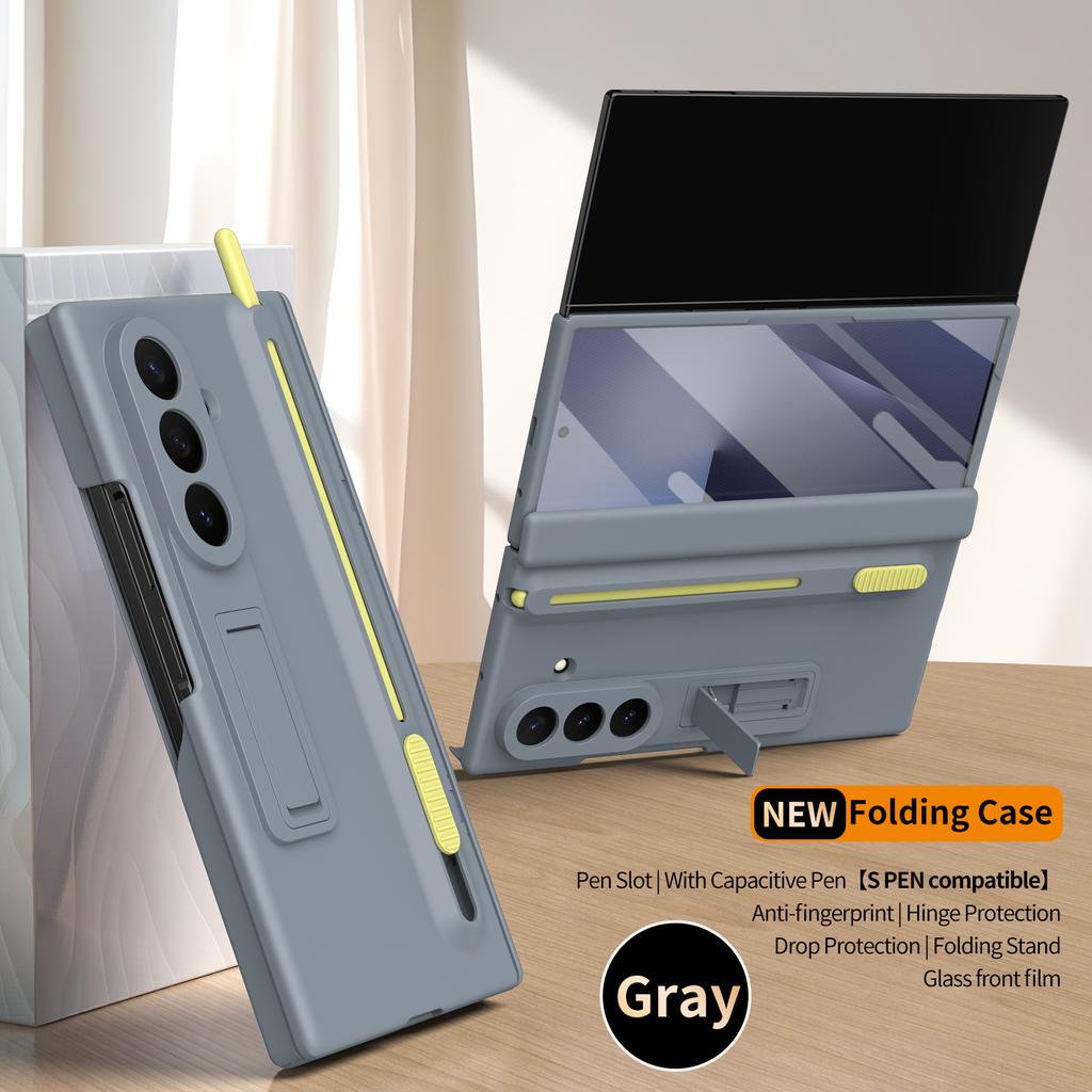 Magnetische Klapphülle für Samsung Galaxy Z Fold 7 3 4 5 6 Bildschirmschutz Retractable Aufbewahrungs-Stifthalter Abdeckung für Galaxy Z Trifold