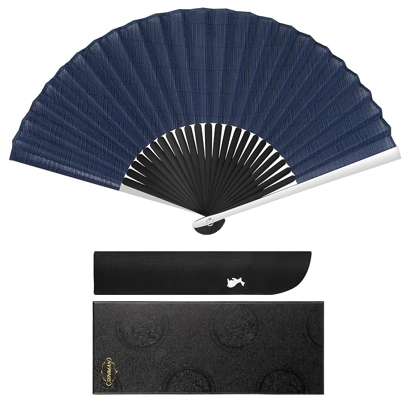 

[SENMAN] fan men s aluminum alloy fan metal luxury cotton fan men s folding fan Fashionable rabbit fan bag gift present father s day for fireworks