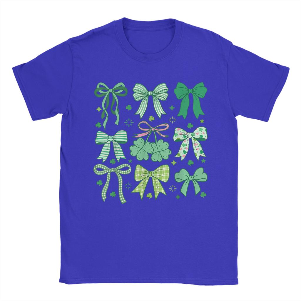 Harajuku T Shirt Cute Green Shamrock Bow Coquette Cotton T Shirts St Patricks Day Fashion Tee Shirt for Couple Beac Top Tees