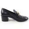 Great CHANEL loafers COCO Mark leather black leather Women 36 22B G39320 Used