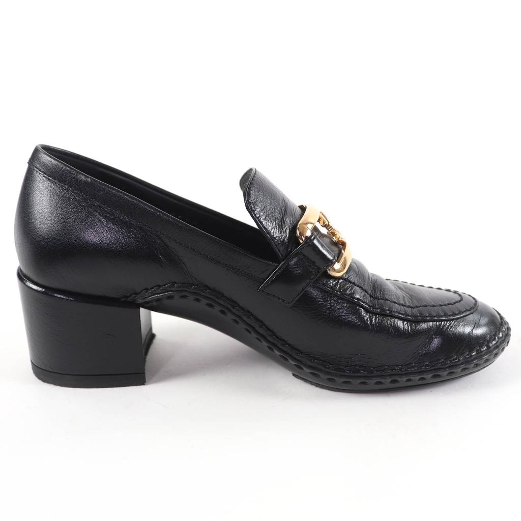 Great CHANEL loafers COCO Mark leather black leather Women 36 22B G39320 Used