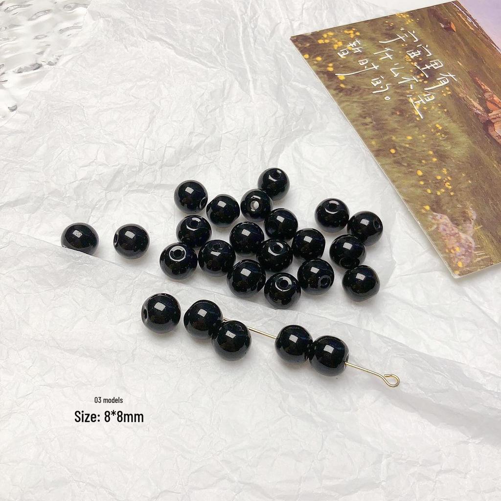 20pcs Transparent Lapis Blue and Orange Color Block Round Beads for DIY Earrings Jewelry Making