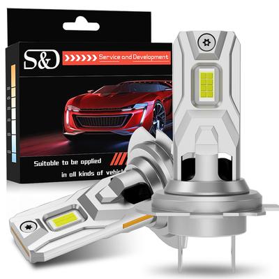 2 Stücke H7 LED-Scheinwerferbirne Mini Wireless 100 Watt 30000LM 6500 Karat CSP für Autoscheinwerfer Auto Plug and Play Lampen H7 Turbo Led 12 V Automobil