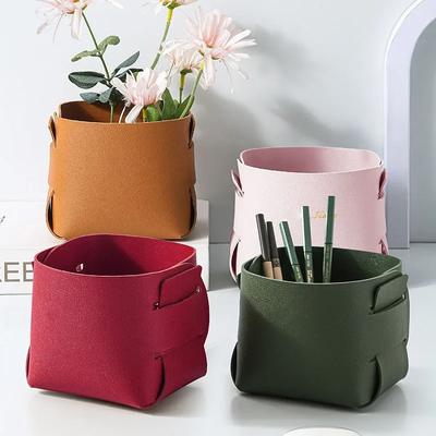 איפור נורדי אחסון עור מחזיק עטים שולחני שונות מתקפל שלט רחוק דלי לאחסון שונות קופסת אחסון